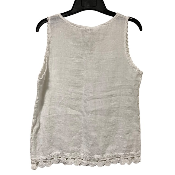 NWT Bellambra Made in Italy Linen with Lace Sleeveless Blouse - Picture 5 of 12